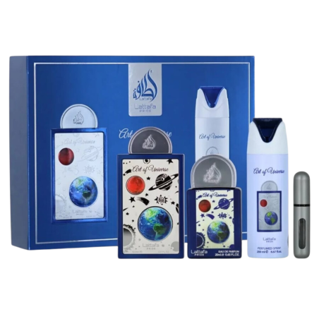 Coffret cadeau 3 pièces Lattafa Pride Art Of Universe : Eau de Parfum 100 ml + 20 ml + Déodorant 200 ml · Smarty Paris Beauté · 